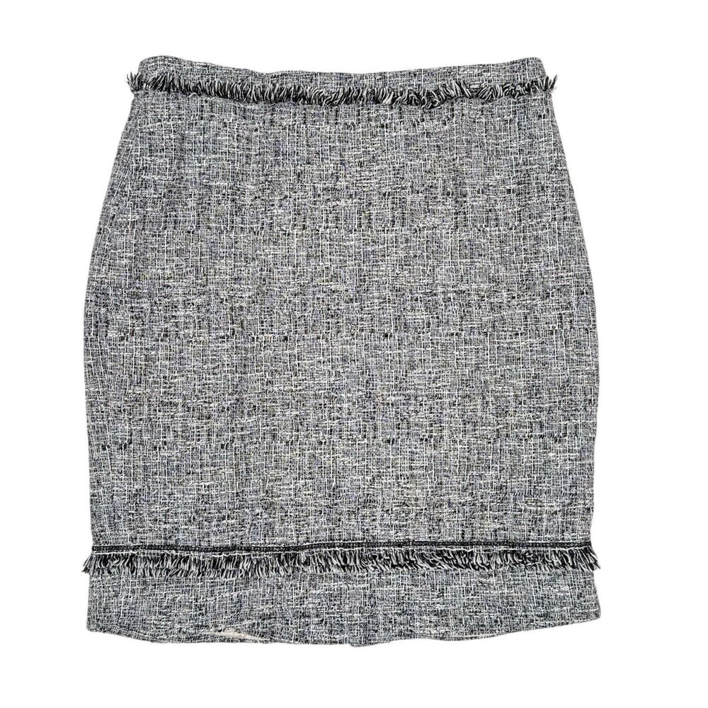 Yoana Baraschi Skirt Size 4 Gray Linen‎ Blend Pencil Straight Career Tweed Fray